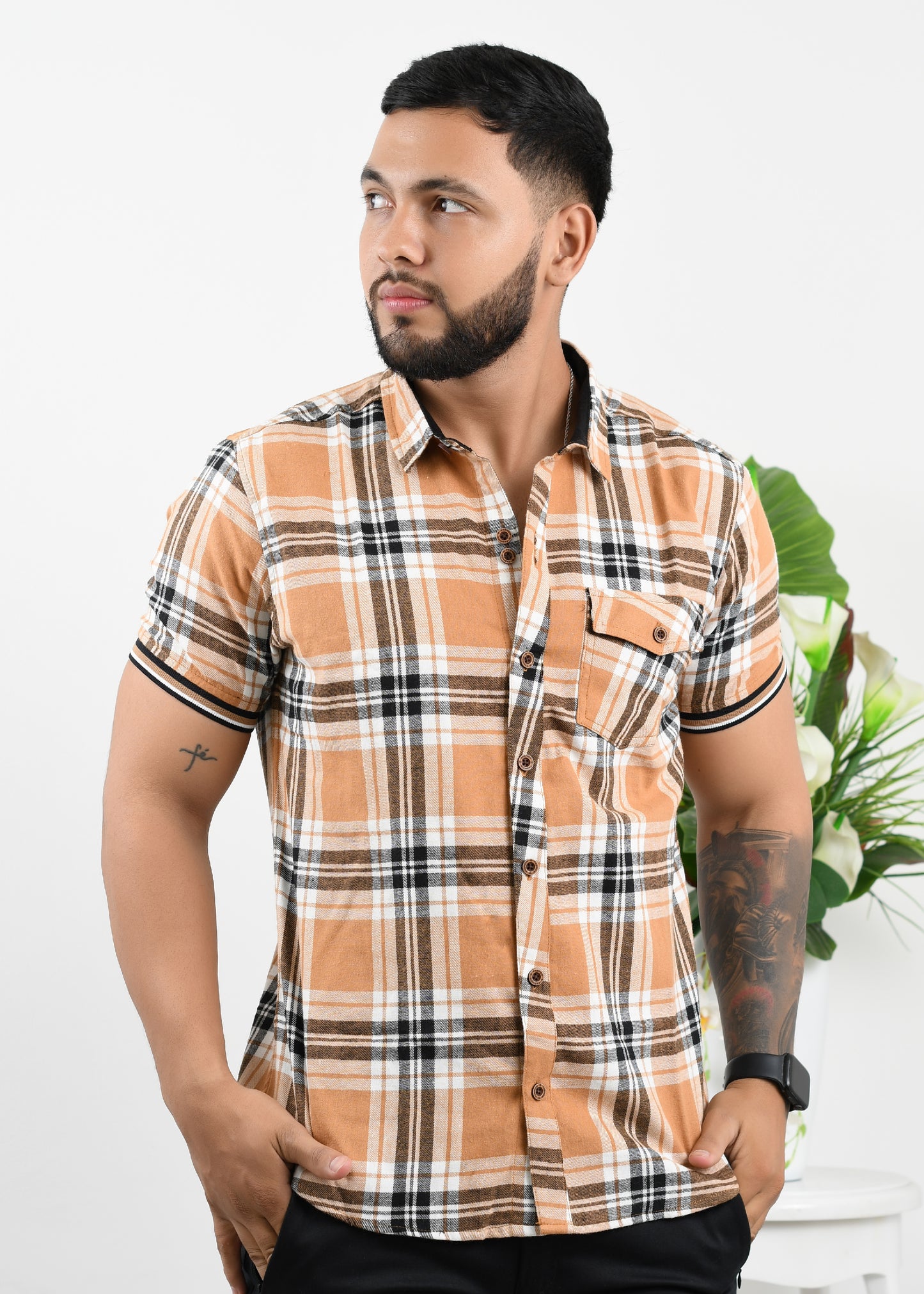 Camisa Clásica Cafe Ref. 8038